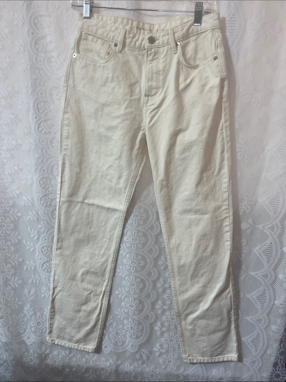 Orsay Cream High-Waist Straight Leg Jeans 30 NWOT